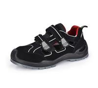 SAFETOE Sandales de sécurité 7518 en daim véritable avec tige en cuir de vache S1P semelle antidérapante antistatique, semelle intérieure en mousse à mémoire de forme, embout en acier, plaque en acier