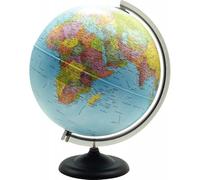 SAFETOOL Globe géographique non lumineux, diamètre 30 cm, cartographie politique, pied et méridien noir