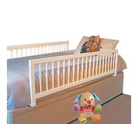 Safetots Barrière de Lit Double Face en Bois, Sécurité pour Bébé, Rail de Lit Enfant Sécurisé, Pré-Assemblé, 38cm de Hauteur x 140cm de Largeur, Couleur Blanc