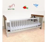 Safetots Barrière de Lit en Bois, Sécurité pour Bébé, Rail de Lit Enfant Pré-Assemblé, 110cm de Largeur x 38cm de Hauteur, Couleur Blanc