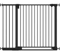 Safetots Barrière de Sécurité à Barre de Seuil Extra Basse, Passage Extra Bas, Barrière pour Escaliers, Bébés et Tout-Petits, Ouverture Extra Large de 81cm, 124cm - 131cm, Couleur Noir