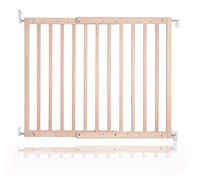 Safetots Barrière de Sécurité en Bois Robuste à Fixation par Vis, Barrière d'Escalier pour Bébé, Installation Facile, 63,5cm - 105,5cm, Couleur Bois Naturel