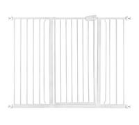 Safetots Barrière de sécurité en métal Extra Haute à Fixation par Pression, 126.7cm - 134.3cm, Blanc, Hauteur de 104cm, Barrière d'escalier Extra Haute, Barrière pour bébé Haute