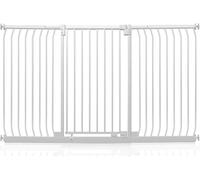 Safetots Barrière de Sécurité Extra Haute Elite, Barrière d'Escalier à Fixation par Pression, Barrière de Sécurité pour Bébé pour Portes, 188cm - 197cm, Hauteur Extra Haute de 100cm, Couleur Blanc Mat