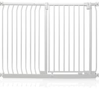 Safetots Barrière de Sécurité Extra Haute Elite, Barrière d'Escalier à Fixation par Pression, Barrière de Sécurité pour Bébé pour Portes, 134cm - 143cm, Hauteur Extra Haute de 100cm, Couleur Blanc Mat
