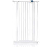 Safetots Barrière de sécurité en métal Extra Haute et étroite à Fixation par Pression, 68.5cm - 75cm, Blanc, Hauteur de 104cm, Barrière d'escalier Extra Haute, Barrière pour bébé Haute