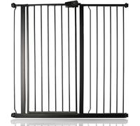Safetots Barrière de Sécurité Métal Extra Haute à Fixation par Pression, Barrière d'Escalier pour Bébé, 107,4cm - 115cm, Hauteur de 104cm, Couleur Noir Mat