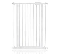 Safetots Barrière de Sécurité Métal Extra Haute à Fixation par Pression, Barrière d'Escalier pour Bébé, 75cm - 82,6cm, Hauteur de 104cm, Couleur Blanc