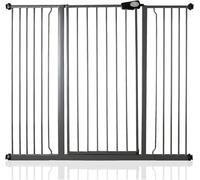 Safetots Barrière de Sécurité Métal Extra Haute à Fixation par Pression, Barrière d'Escalier pour Bébé, 133,2cm - 140,8cm, Hauteur de 104cm, Couleur Gris Ardoise