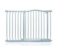 Safetots Barrière De Sécurité Supérieure Avec Design Courbé, Barrière De Sécurité À Pression Pour Escaliers, Portes, Couloirs Et Espaces Pour Bébés, 98cm - 107cm, Couleur Gris Mat