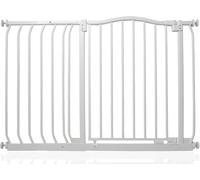 Safetots Barrière de Sécurité Supérieure avec Design Courbé, Barrière de Sécurité à Pression pour Escaliers, Portes, Couloirs et Espaces pour Bébés, 107cm - 116cm, Couleur Blanc Mat