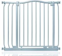 Safetots Barrière de Sécurité Supérieure avec Design Courbé, Barrière de Sécurité à Pression pour Escaliers, Portes, Couloirs et Espaces pour Bébés, 80cm - 89cm, Couleur Gris Mat