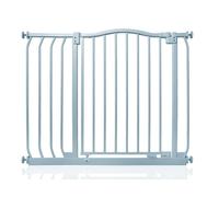 Safetots Barrière De Sécurité Supérieure Avec Design Courbé, Barrière De Sécurité À Pression Pour Escaliers, Portes, Couloirs Et Espaces Pour Bébés, 89cm - 98cm, Couleur Gris Mat