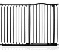 Safetots Barrière de Sécurité Supérieure Extra Haute avec Design Courbé, Barrière à Pression pour Escaliers, 125cm - 134cm, Hauteur Extra Haute de 100cm, Couleur Noir Mat