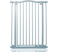 Safetots Barrière de Sécurité Supérieure Extra Haute avec Design Courbé, Barrière à Pression pour Escaliers, 71cm - 80cm, Hauteur Extra Haute de 100cm, Couleur Gris Mat