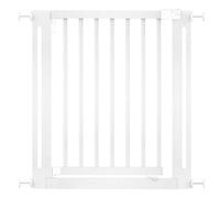 Safetots Barrière Élégante en Bois Blanc, Barrière de Sécurité à Fixation par Pression, Barrière pour Escaliers, Couloirs et Portes, Ouverture Extra Large de 57cm, 79cm - 87cm