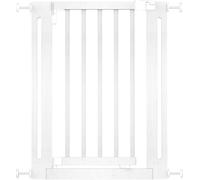 Safetots Barrière Élégante en Bois Blanc, Barrière de Sécurité à Fixation par Pression, Barrière pour Escaliers, Couloirs et Portes, 63cm - 71cm