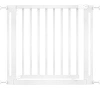 Safetots Barrière Élégante en Bois Blanc, Barrière de Sécurité à Fixation par Pression, Barrière pour Escaliers, Couloirs et Portes, Ouverture Extra Large de 65cm, 87cm - 95cm
