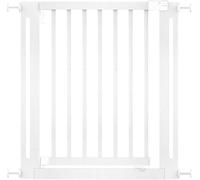 Safetots Barrière Élégante en Bois Blanc, Barrière de Sécurité à Fixation par Pression, Barrière pour Escaliers, Couloirs et Portes, Ouverture Extra Large de 57cm, 79cm - 87cm