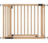 Safetots Barrière Élégante en Bois Naturel, Barrière de Sécurité à Fixation par Pression, Barrière pour Escaliers, Couloirs et Portes, Ouverture Extra Large de 65cm, 97cm - 105cm