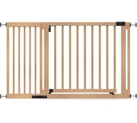 Safetots Barrière Élégante en Bois Naturel, Barrière de Sécurité à Fixation par Pression, Barrière pour Escaliers, Couloirs et Portes, Ouverture Extra Large de 73cm, 15cm - 143cm