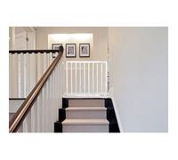 Safetots Top of The Stairs Barrière d'escalier en Bois Blanc, 62,5 cm - 106,8 cm, barrière de sécurité à vis, élégante et Pratique