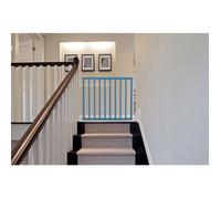 Safetots Barrière pour Haut d'Escaliers en Bois, Barrière de Sécurité à Fixation par Vis, Élégante et Pratique, 63,5cm - 105,5cm, Couleur Bleu Azur