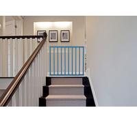 Safetots Barrière pour Haut d'Escaliers en Bois, Barrière de Sécurité à Fixation par Vis, Élégante et Pratique, 63,5cm - 105,5cm, Couleur Bleu Azur