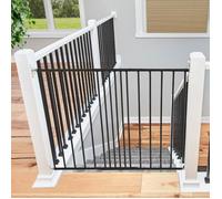 Safetots Barrière pour Haut d'Escaliers en Métal, Barrière de Sécurité à Fixation par Vis, Élégante et Pratique, 62,5cm - 106,8cm, Couleur Noir