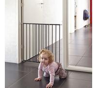 Safetots Barrière pour Haut d'Escaliers en Métal, Barrière de Sécurité à Fixation par Vis, 62,5cm - 106,8cm, Couleur Noir