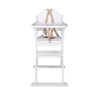 Safetots Chaise Haute Deluxe en Bois Pliable, Pré-Assemblée, pour Bébés et Tout-Petits, Élégante, Pratique et Gain de Place, Couleur Blanc
