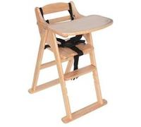 Safetots Chaise Haute Ranger Pliable en Bois Naturel Beige G