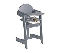 Safetots Grow With Me Chaise haute évolutive en bois, Gris, pour bébé et tout-petit, se transforme en chaise pour enfant, élégante et pratique