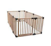 Safetots Playpen en Bois, Pentagone, 120cm x 200cm, Bois Naturel, 76cm de Haut, Parc pour bébé, Aire de jeu pour tout-petits, Grand Parc, Installation Facile