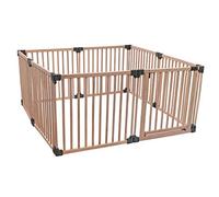 Safetots Playpen en Bois, Pentagone, 160cm x 160cm, Bois Naturel, 76cm de Haut, Parc pour bébé, Aire de jeu pour tout-petits, Grand Parc, Installation Facile