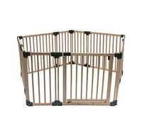 Safetots Playpen en Bois, Pentagone, 5 x 120cm, Bois Naturel, 76cm de Haut, Parc pour bébé, Aire de jeu pour tout-petits, Grand Parc, Installation Facile
