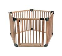 Safetots Playpen en Bois, Pentagone, 5 x 80cm, Bois Naturel, 76cm de Haut, Parc pour bébé, Aire de jeu pour tout-petits, Grand Parc, Installation Facile