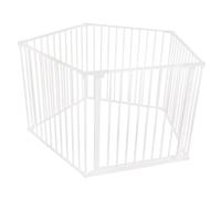 Safetots Playpen Premium Multi-Panneau, Pentagone, Grand Parc pour Bébé, Aire de Jeu pour Tout-Petits, 70cm de Hauteur, (1 Panneau de Porte de 72cm, 4 Panneaux Latéraux de 72cm), Couleur Blanc
