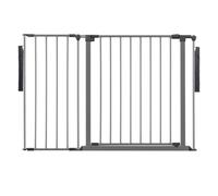 Safetots Séparateur de Pièce Multi-Panneau Premium, jusqu'à 115cm de Largeur, Barrière Flexible Multi-Panneau avec Porte pour Bébés et Tout-Petits, 70cm de Haut, Couleur Gris