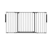 Safetots Séparateur De Pièce Multi-Panneau Premium, Jusqu'à 148cm De Largeur, Barrière Flexible Multi-Panneau Avec Porte Pour Bébés Et Tout-Petits, 70cm De Haut, Couleur Gris