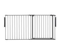 Safetots Séparateur de Pièce Multi-Panneau Premium, jusqu'à 154cm de Largeur, Barrière Flexible Multi-Panneau avec Porte pour Bébés et Tout-Petits, 70cm de Haut, Couleur Gris