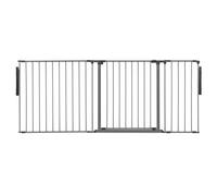 Safetots Séparateur De Pièce Multi-Panneau Premium, Jusqu'à 187cm De Largeur, Barrière Flexible Multi-Panneau Avec Porte Pour Bébés Et Tout-Petits, 70cm De Haut, Couleur Gris