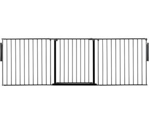 Safetots Séparateur de Pièce Multi-Panneau Premium, jusqu'à 226cm de Largeur, Barrière Flexible Multi-Panneau avec Porte pour Bébés et Tout-Petits, 70cm de Haut, Couleur Noir