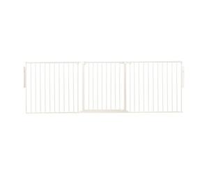Safetots Séparateur de Pièce Multi-Panneau Premium, jusqu'à 226cm de Largeur, Barrière Flexible Multi-Panneau avec Porte pour Bébés et Tout-Petits, 70cm de Haut, Couleur Blanc