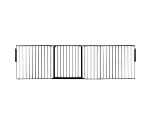 Safetots Séparateur de Pièce Multi-Panneau Premium, jusqu'à 259cm de Largeur, Barrière Flexible Multi-Panneau avec Porte pour Bébés et Tout-Petits, 70cm de Haut, Couleur Noir