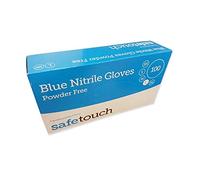 SafeTouch 50000092 Gants jetables sans poudre de nitrile, bleu, grande taille, paquet de 100