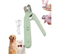 Safetrim - Outil De Coupe Des Griffes Doux Et Maîtrisé Pour Animaux, Coupe-Griffes Pour Animaux Avec LED Intégrée, Lames Précises, Recharge USB, Adapté à Tous Les Animaux, Réduit L’anxiété (Vert)