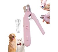 Safetrim - Outil De Coupe Des Griffes Doux Et Maîtrisé Pour Animaux, Coupe-Griffes Pour Animaux Avec LED Intégrée, Lames Précises, Recharge USB, Adapté à Tous Les Animaux, Réduit L’anxiété (Rose)