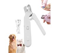 Safetrim - Outil De Coupe Des Griffes Doux Et Maîtrisé Pour Animaux, Coupe-Griffes Pour Animaux Avec LED Intégrée, Lames Précises, Recharge USB, Adapté à Tous Les Animaux, Réduit L’anxiété (Blanc)