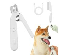 Safetrim - Outil De Coupe Des Griffes Doux Et Maîtrisé Pour Animaux, Lime À Ongles Intégrée Avec Protection Et Lumière, Pour Une Coupe Des Ongles Sûre Et Sans Danger, Un Faible Niveau Sonore (White)